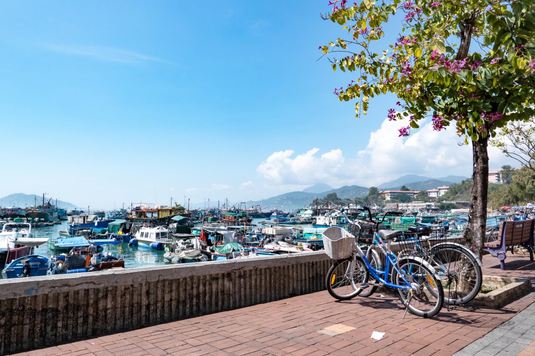 Peddles bikes by the pier in Cheung Chau